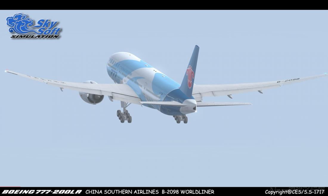 simulation制作] 中国南方航空 b-2098 pmdg777 worldliner 彩绘涂装